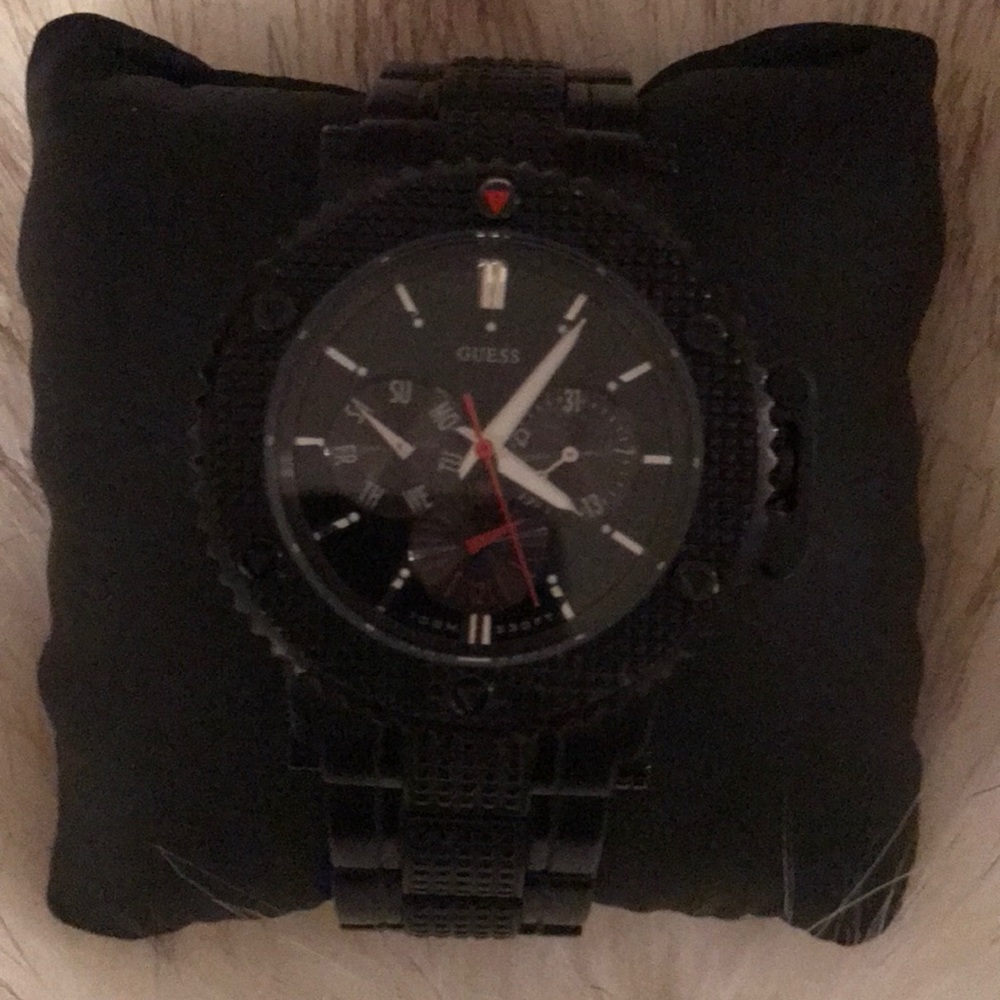 Men’s Guess Black Steel Watch